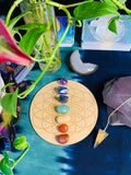 Wooden Crystal Grid Plate